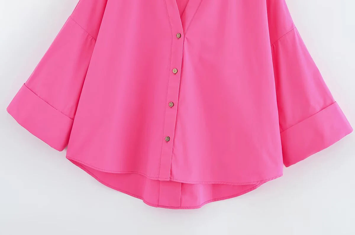 Wide Sleeved Poplin Shirt