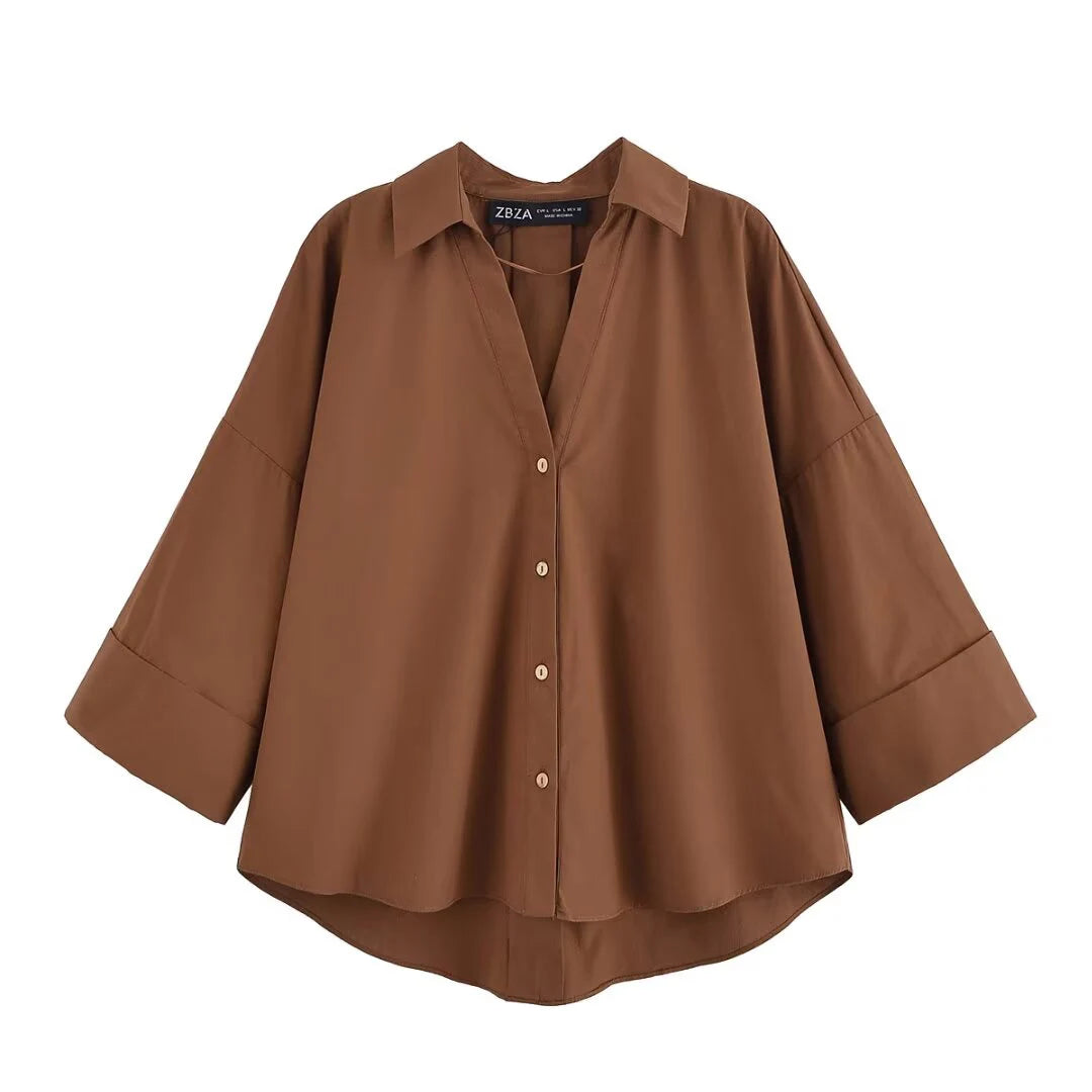 Wide Sleeved Poplin Shirt