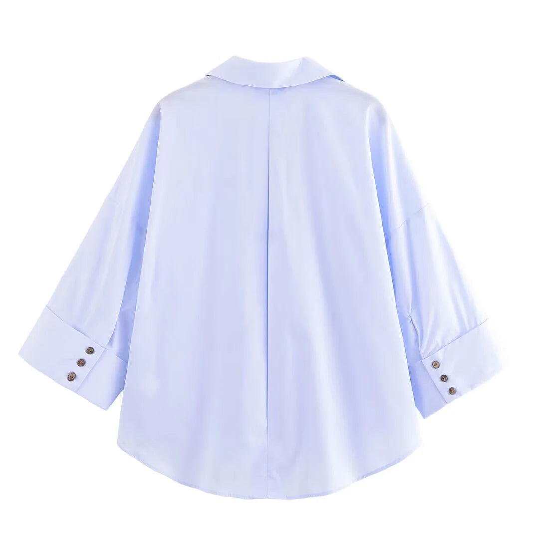 Wide Sleeved Poplin Shirt