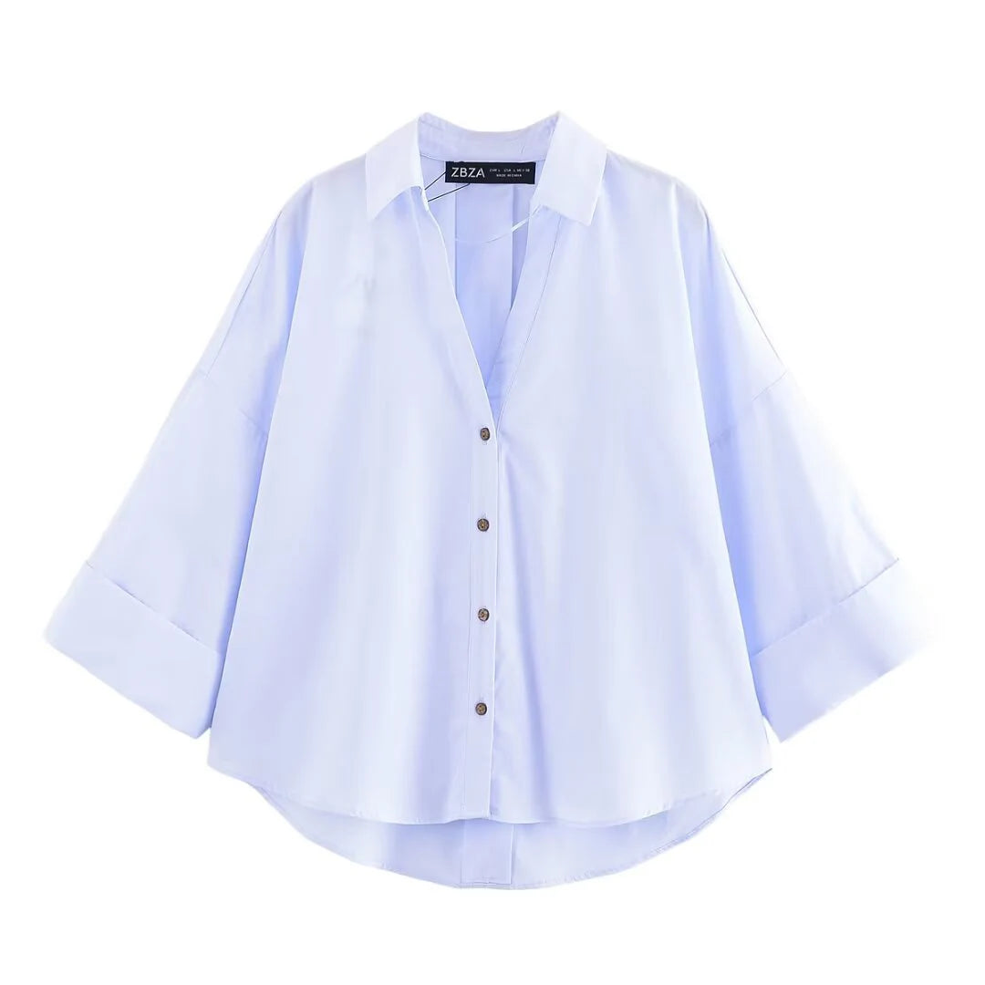 Wide Sleeved Poplin Shirt