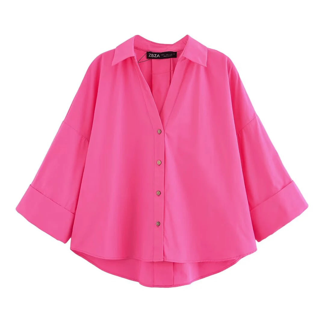 Wide Sleeved Poplin Shirt
