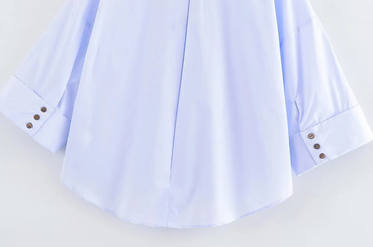 Wide Sleeved Poplin Shirt