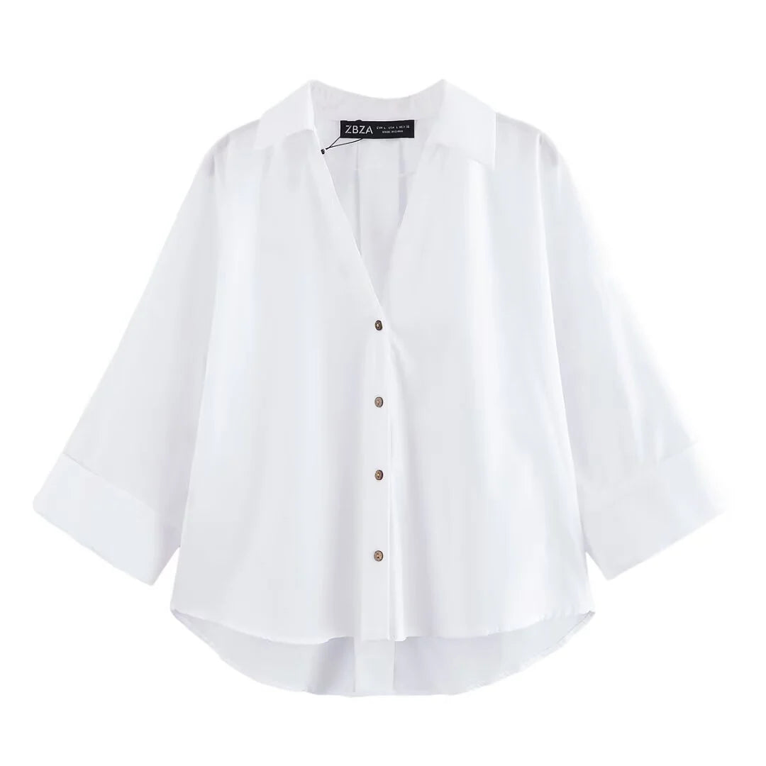 Wide Sleeved Poplin Shirt