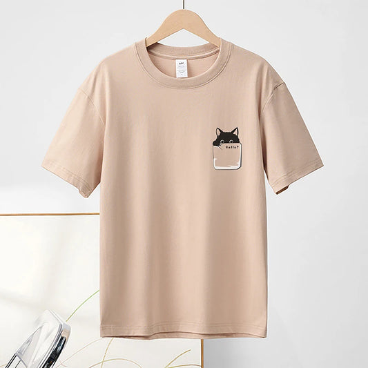 Cat Print T-shirt