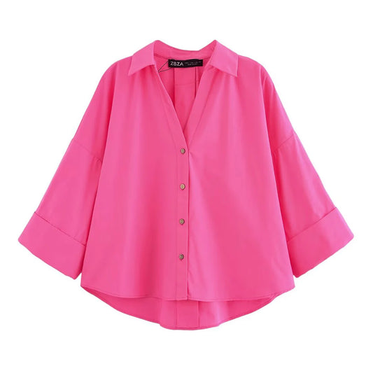 Wide Sleeved Poplin Shirt